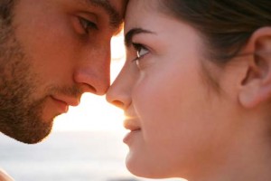 Young couple gazing at each other